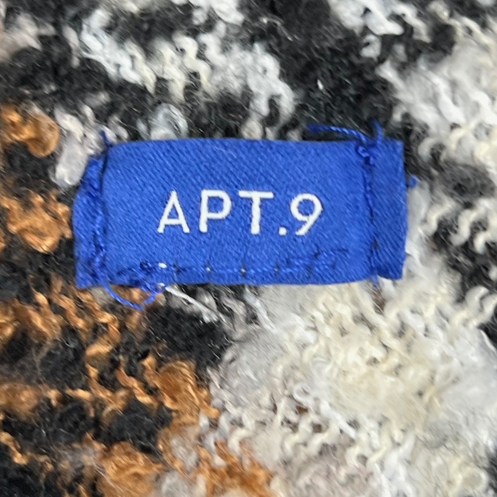 APT.9 London Plaid Toggle Ruana Poncho Cape Wrap Black‎ Brown White Cozy OS - Picture 7 of 9